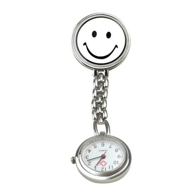Годинник для медсестри Sundo Smiley 9см білий з кліпсою на батарейках