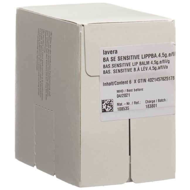 Бальзам для губ Lavera Base Sensitive 6 х 4,5 г