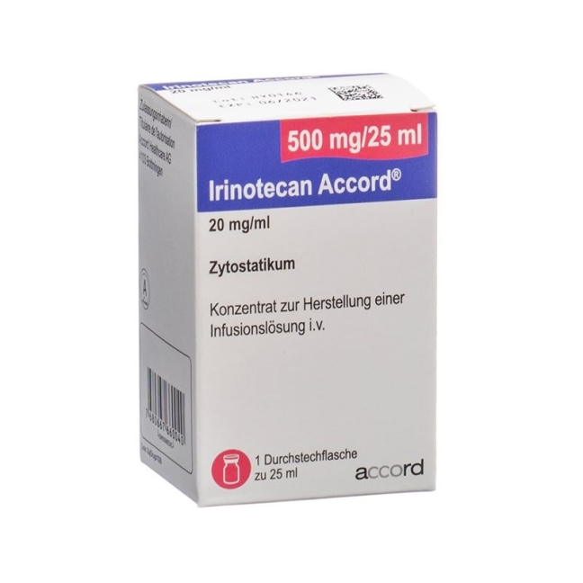 Irinotecan Accord Inf Konz 500 мг/25 мл Середня 25 мл