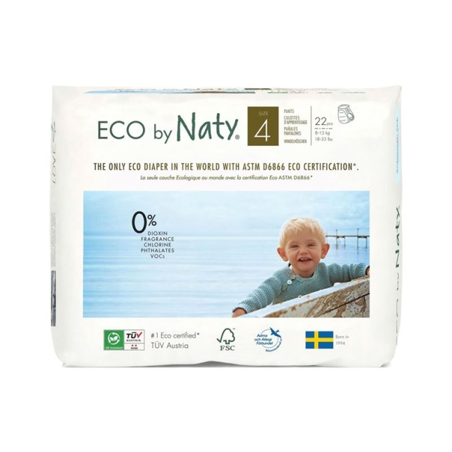 Підгузник-трусики Naty junior №4 8-15кг 22 шт