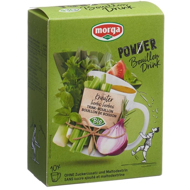 Morga PowerPowder BouillonDrink Органічні трави 10 пакетиків 4 г