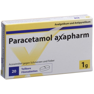 Парацетамол Аксафарм таблетки, покрытые пленочной оболочкой, 1 г, 20 шт.
