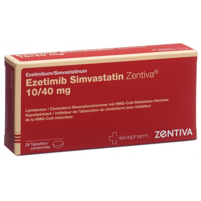 Ezetimib Simvastatin Zentiva Tabletten 10/40mg 28 Stück