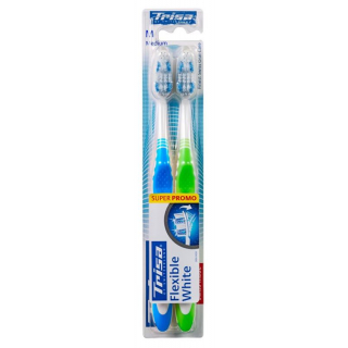 Trisa Flexible White Toothbrush Medium Duo