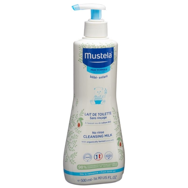 Молочко Mustela очищаюче для нормальної шкіри без змивання Fl 500 мл