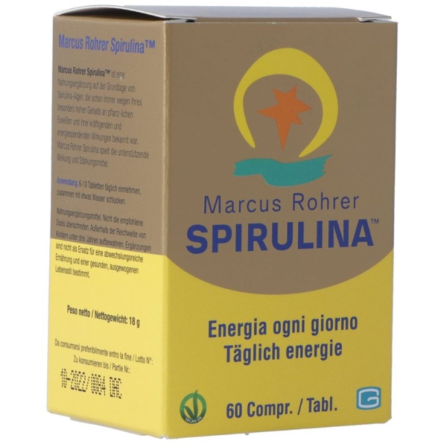 Spirulina Marcus Rohrer Tabletten Glasflasche 60 Stück