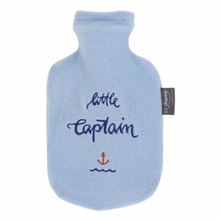 Модна дитяча грілка 0,8л з флісовим чохлом Little Captain світло-блакитна