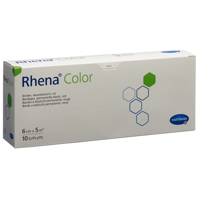 Еластичний бинт Rhena Color 6смx5м червоний відкритий 10 шт