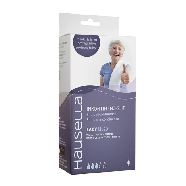 Труси при нетриманні Hausella Lady M120 L білі з бавовни з ПУ