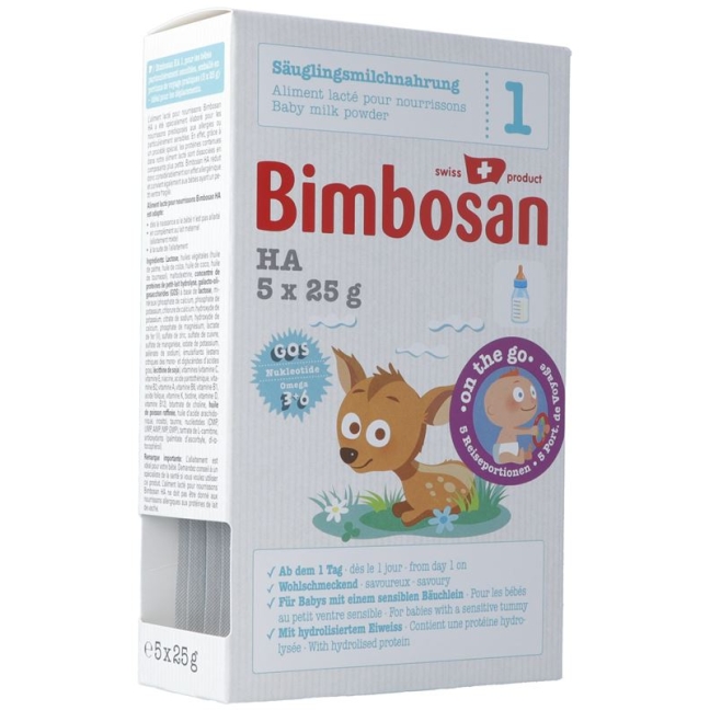 Bimbosan HA 1 дитяче молоко дорожні порції 5 х 25 г