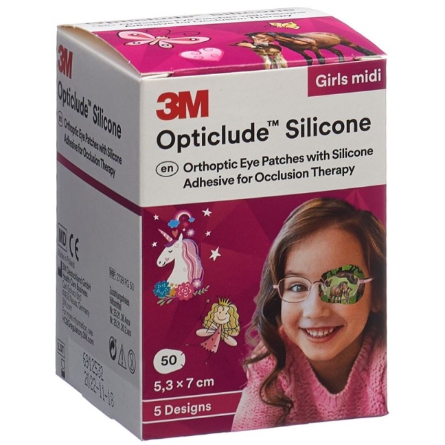 Силіконова пов'язка для очей 3M Opticlude 5.3x7cm Midi Girls 50 шт.