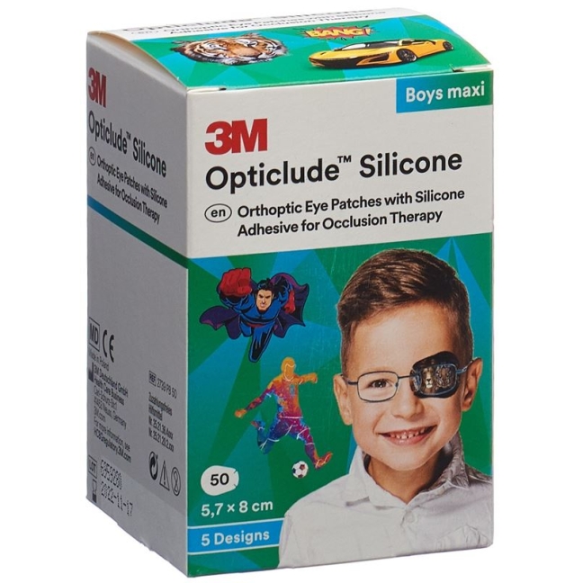 Силіконова пов'язка для очей 3M Opticlude 5,7x8 см Maxi Boys 50 шт.