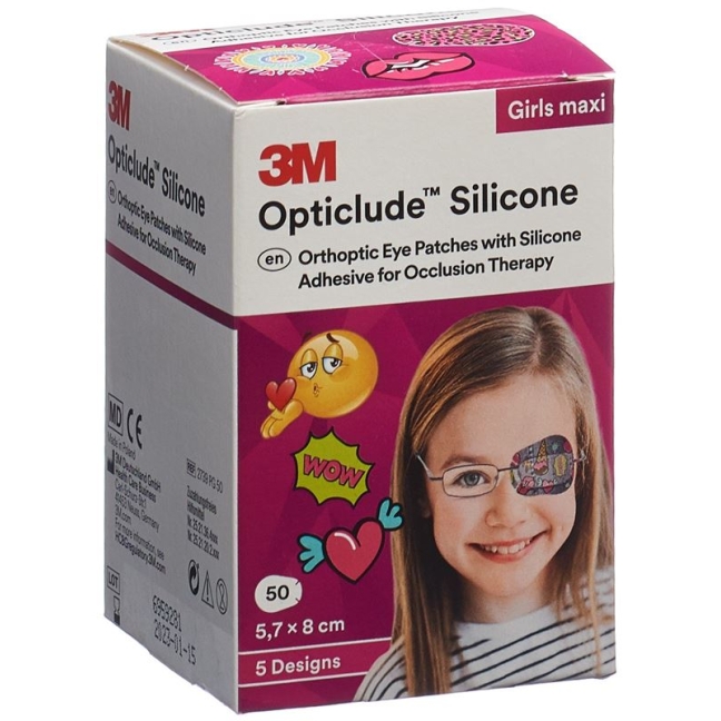 Силіконова пов'язка для очей 3M Opticlude 5.7x8cm Maxi Girls 50 шт.