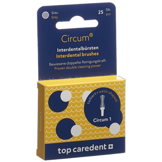 Пензлі Top Caredent Circum 1 Int Brushes Grey 25 шт