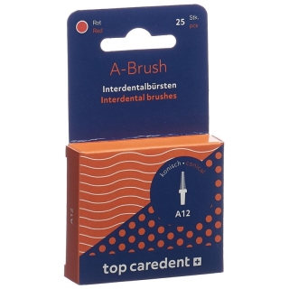 Top Caredent A-brush 12 Idbh-rk Red Conical 25 шт.