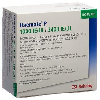 Haemate P сухое вещество 1000/2400 Ie C Solv+set Флакон