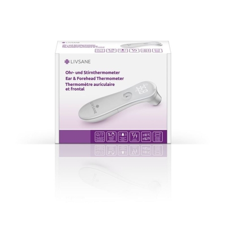 Livsane ear and forehead thermometer