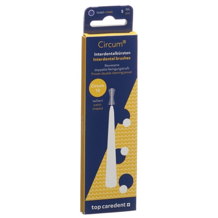 Пензлі Top Caredent Circum 10 Int Brushes Purple 5 шт