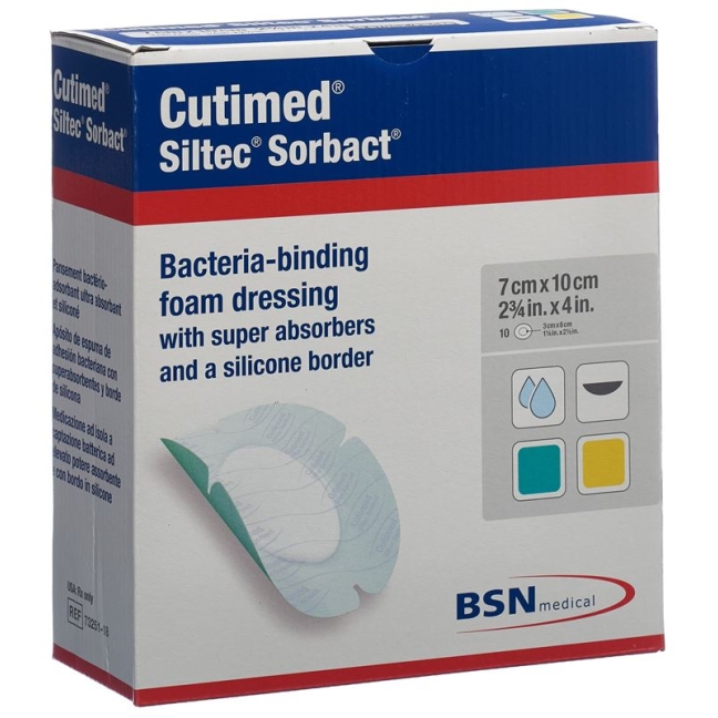 Cutimed Siltec Sorbact 7х10см овал 10 шт