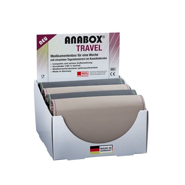 Anabox Medidispenser Travel 7 днів 3 відділення Німецька/Французька/