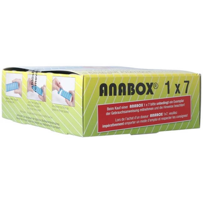 Anabox Medidispenser 1x7 бірюзовий Німецький/Французький/Італійський