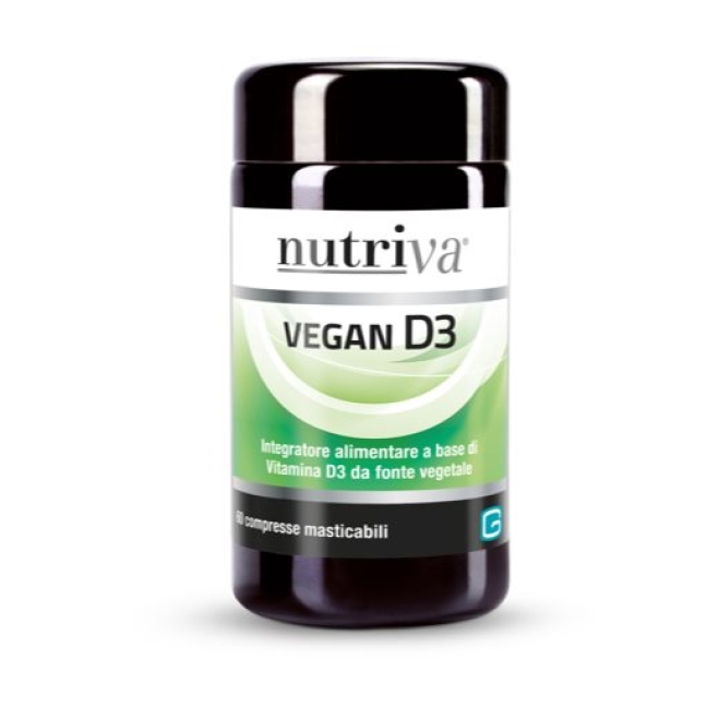 Nutriva Vegan D3 жувальні таблетки скляна пляшка 60 шт