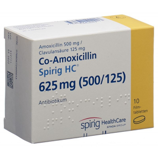 Ко-амоксициллин Спириг HC таблетки, покрытые пленочной оболочкой 625 мг 10 шт.
