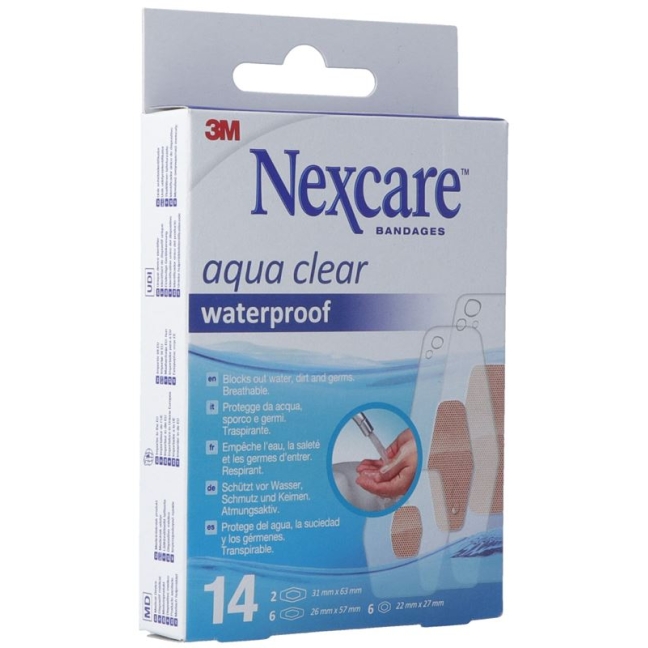3M NEXCARE Aqua Clear водонепроникний 3 розміри зад