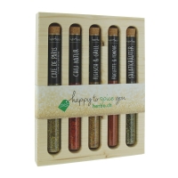 Herboristeria дерев&#39;яна коробка з 5 пробірками для спецій