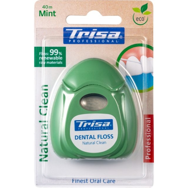 Зубна нитка TRISA Natural Clean 40м м&#39;ята