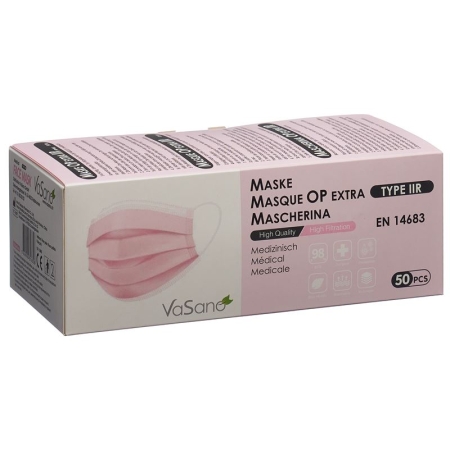 Vasano Op Mask Extra Iir D/f/i/e Light Pink 50 шт