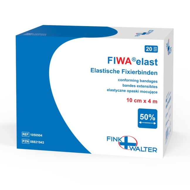 Бинти Fiwa еластичні фіксуючі 10см х 4м рулон 20 шт
