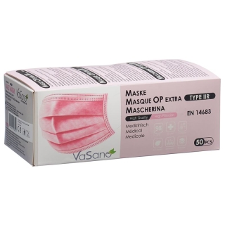 Vasano Surgical Mask Extra Iir D/f/i/e Strong Pink 50 шт