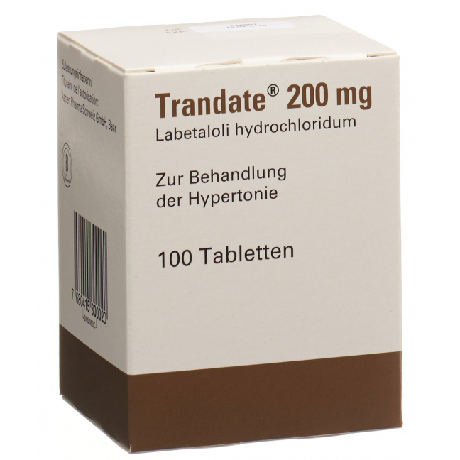 Trandate 200 mg 100 tablets