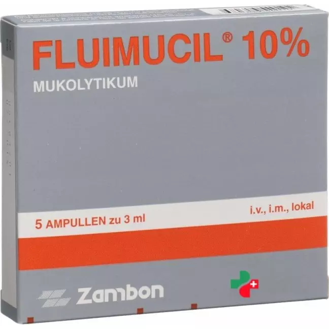 Fluimucil 10% Inj Lös 300 mg/3ml 5 Amp 3 ml Fluimucil 10% Inj Lös 300 mg/3ml 5 Amp 3 ml