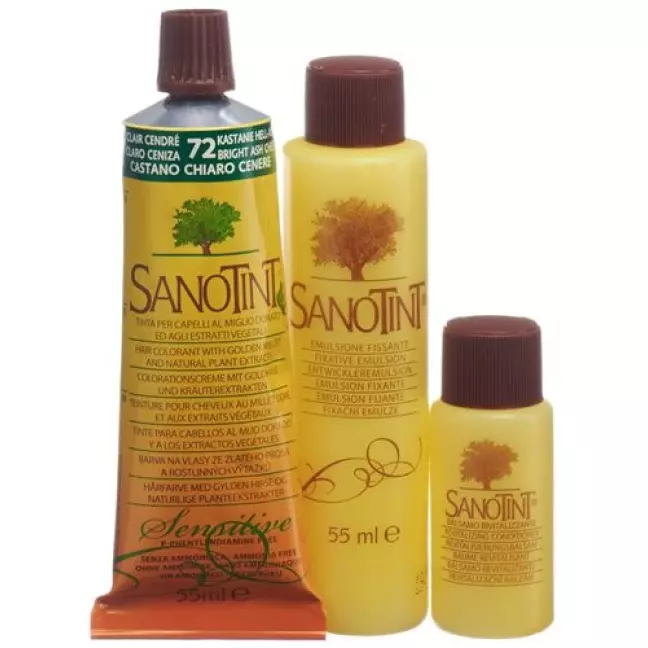 Фарба для волосся Sanotint Sensitive Light 72 каштановий світло-попелястий колір