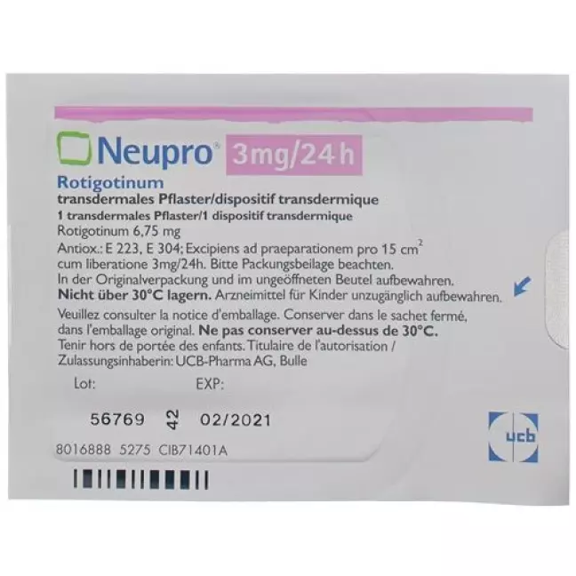 Neupro Matrixpfl 3 мг/24 год пакет 28 шт