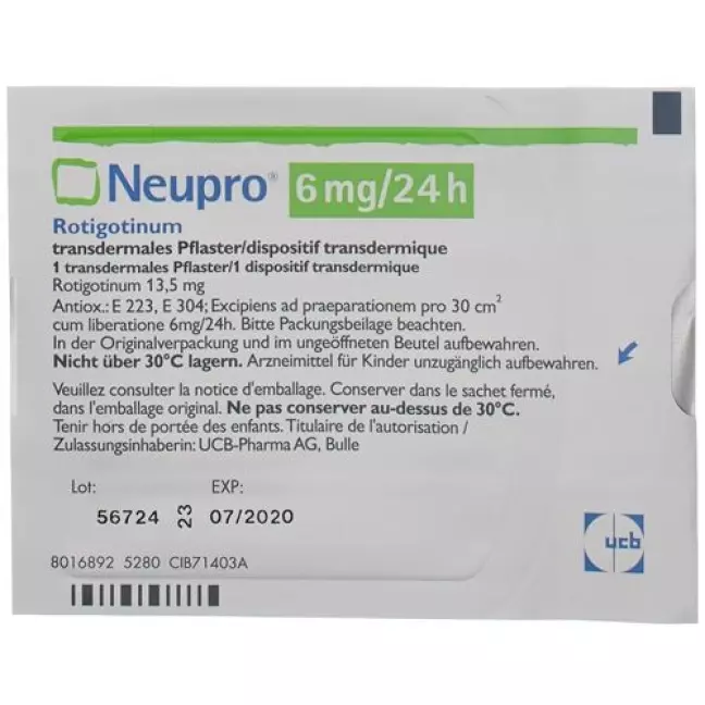 Neupro Matrixpfl 6 мг/24 год пакет 28 шт