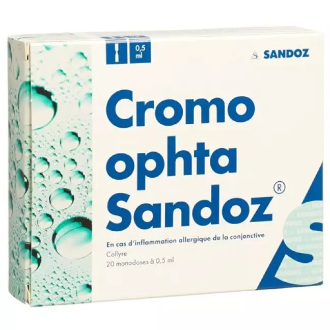 Cromo ophta Sandoz Gtt Opht 20 мг/мл 20 монодоз 0,5 мл