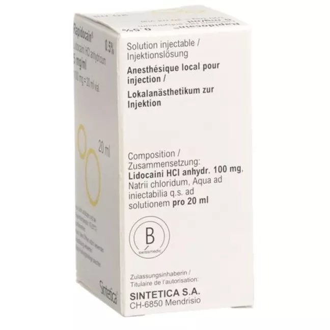 Rapidocaine 0,5% Inj Lös 100 мг/20 мл без консервантів Vi