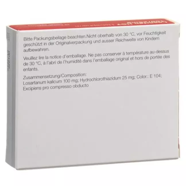 Losartan HCT Helvepharm Filmtabl 100/25мг 28 шт Losartan HCT Helvepharm Filmtabl 100/25мг 28 шт