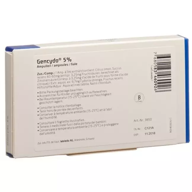 Gencydo Inj Lös 5% 8 Amp 1 мл Gencydo Inj Lös 5% 8 Amp 1 мл