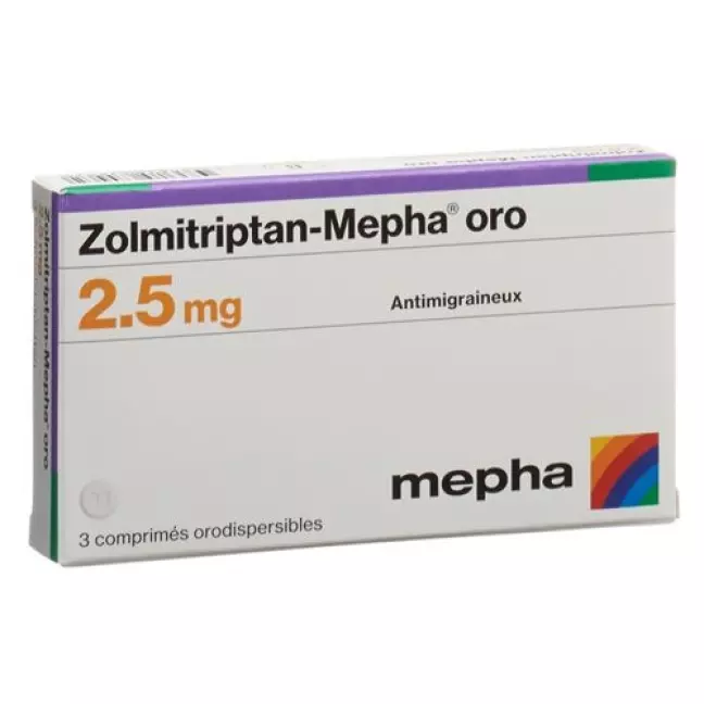 Золмітриптан-Мефа оро плавлення таблетки 2,5 мг 3 шт Золмітриптан-Мефа оро плавлення таблетки 2,5 мг 3 шт