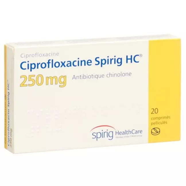 Ципрофлоксацин Спіріг HC Filmtabl 250 мг 20 шт