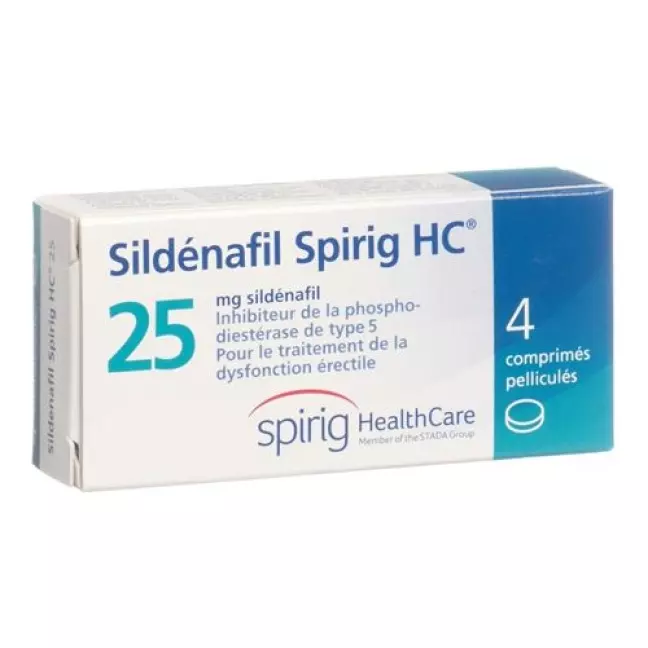 Sildenafil Spirig HC Filmtable 25 мг 4 шт Sildenafil Spirig HC Filmtable 25 мг 4 шт