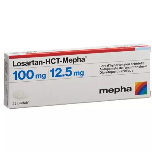 Losartan HCT Mepha 100/12.5 mg 28 Lactabs Losartan HCT Mepha 100/12.5 mg 28 Lactabs