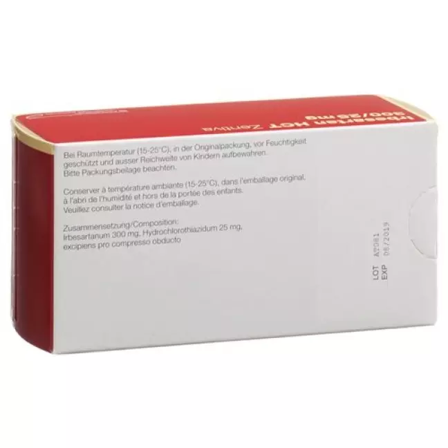 Irbesartan HCT Zentiva Filmtable 300/25 мг 98 шт Irbesartan HCT Zentiva Filmtable 300/25 мг 98 шт