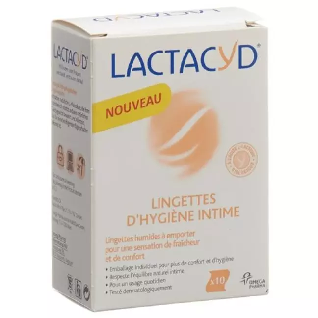 Серветки Lactacyd для інтимної гігієни в індивідуальній упаковці 10 шт