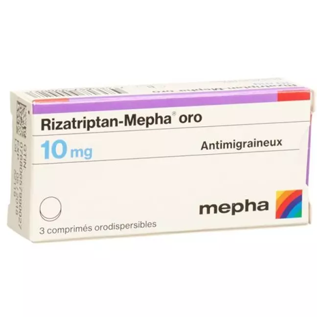 Rizatriptan Mepha Oro 10 mg 12 Schmelz tablets Rizatriptan Mepha Oro 10 mg 12 Schmelz tablets