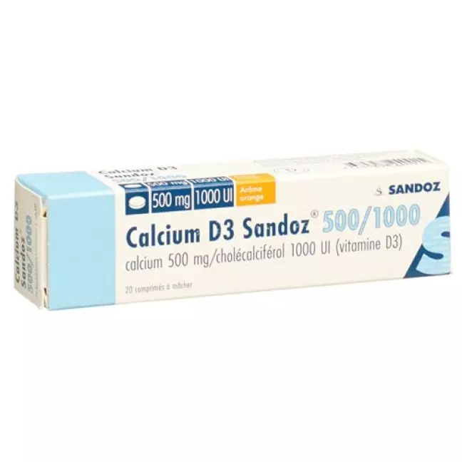 Кальцій D3 Sandoz Kautabl 500/1000 20 шт Кальцій D3 Sandoz Kautabl 500/1000 20 шт